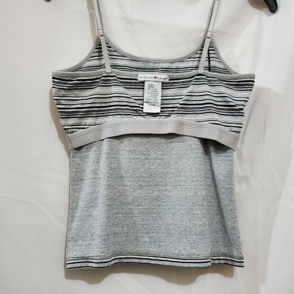 Live Love Lounge Vintage Striped Shelf Bra Cami Top Size Medium - Picture 8 of 15